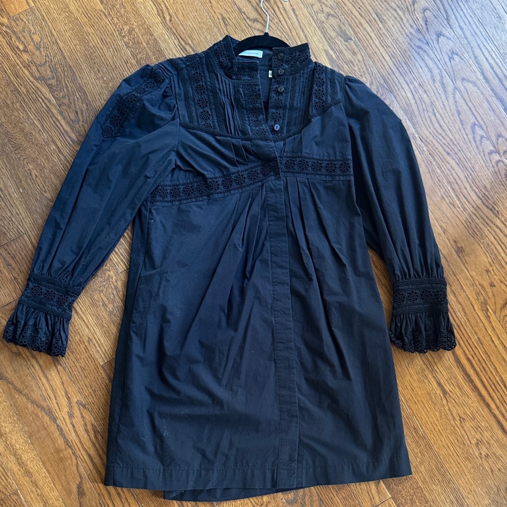 Rebecca Taylor Black Lace Detail Blouse